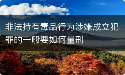 非法持有毒品行为涉嫌成立犯罪的一般要如何量刑