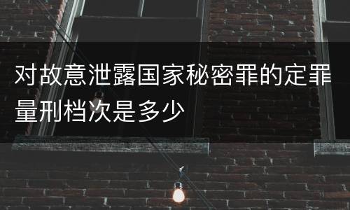 对故意泄露国家秘密罪的定罪量刑档次是多少