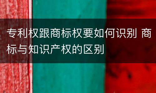 专利权跟商标权要如何识别 商标与知识产权的区别