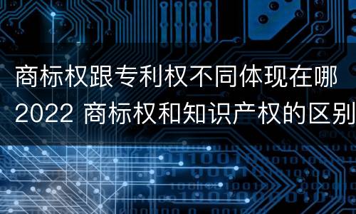 商标权跟专利权不同体现在哪2022 商标权和知识产权的区别