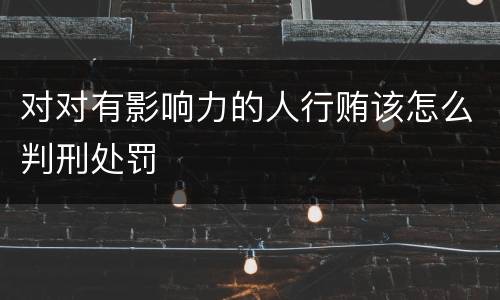 对对有影响力的人行贿该怎么判刑处罚