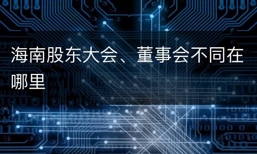海南股东大会、董事会不同在哪里