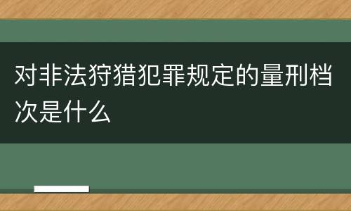 对非法狩猎犯罪规定的量刑档次是什么