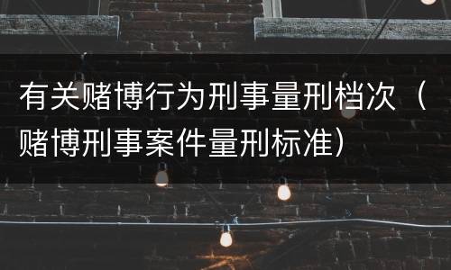 有关赌博行为刑事量刑档次（赌博刑事案件量刑标准）