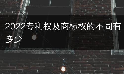 2022专利权及商标权的不同有多少