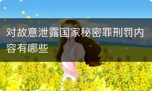 对故意泄露国家秘密罪刑罚内容有哪些