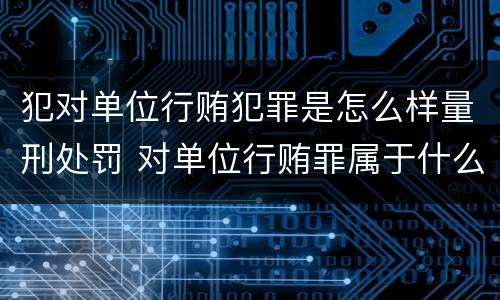 犯对单位行贿犯罪是怎么样量刑处罚 对单位行贿罪属于什么案由