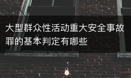 大型群众性活动重大安全事故罪的基本判定有哪些