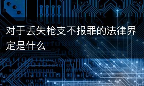 对于丢失枪支不报罪的法律界定是什么