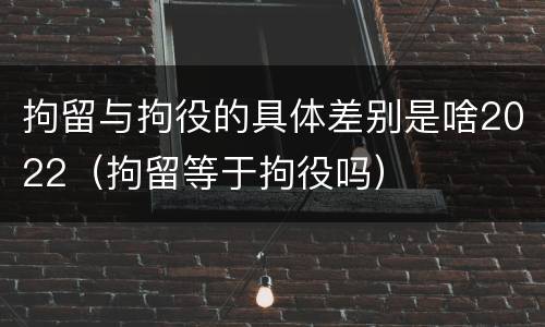 拘留与拘役的具体差别是啥2022（拘留等于拘役吗）