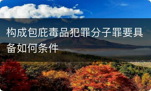 构成包庇毒品犯罪分子罪要具备如何条件