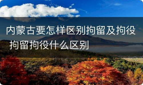 内蒙古要怎样区别拘留及拘役 拘留拘役什么区别