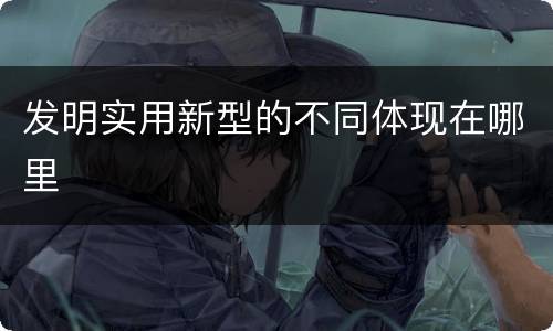 发明实用新型的不同体现在哪里