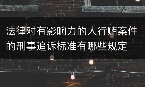法律对有影响力的人行贿案件的刑事追诉标准有哪些规定