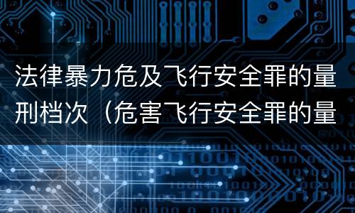 法律暴力危及飞行安全罪的量刑档次（危害飞行安全罪的量刑标准）