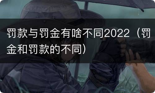 罚款与罚金有啥不同2022（罚金和罚款的不同）