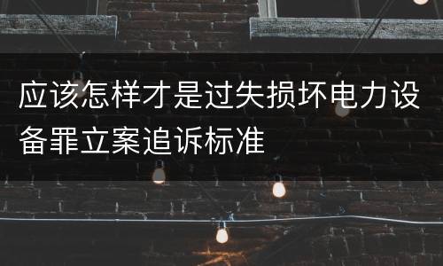 应该怎样才是过失损坏电力设备罪立案追诉标准
