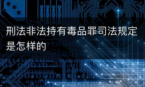 刑法非法持有毒品罪司法规定是怎样的