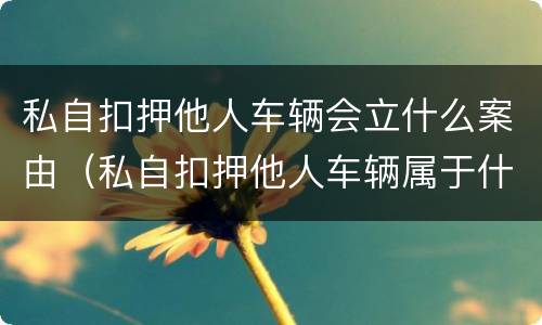 私自扣押他人车辆会立什么案由（私自扣押他人车辆属于什么行为）