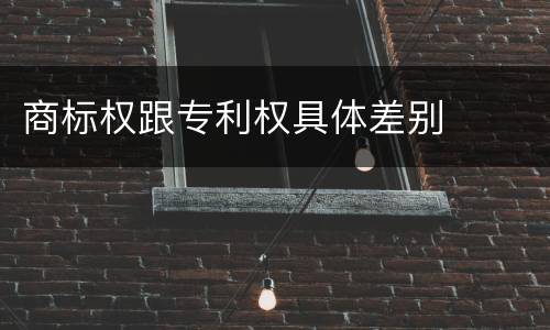 商标权跟专利权具体差别