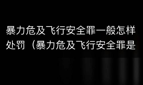 暴力危及飞行安全罪一般怎样处罚（暴力危及飞行安全罪是危险犯吗）