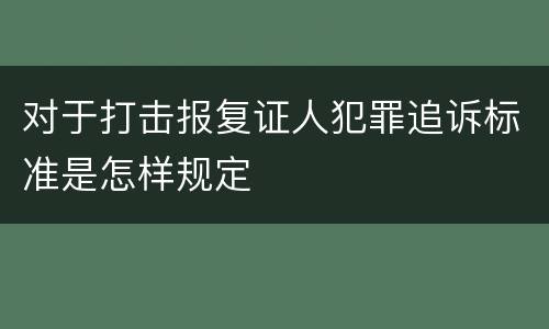 对于打击报复证人犯罪追诉标准是怎样规定