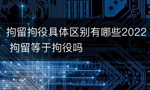 拘留拘役具体区别有哪些2022 拘留等于拘役吗