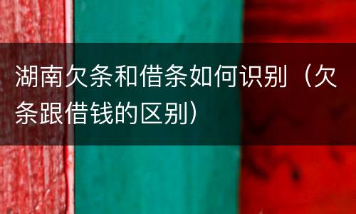 湖南欠条和借条如何识别（欠条跟借钱的区别）