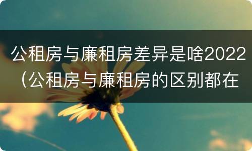 公租房与廉租房差异是啥2022（公租房与廉租房的区别都在此,别再搞错了!）