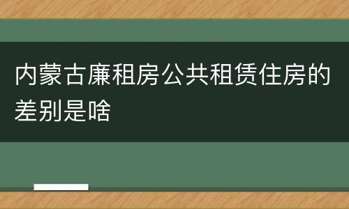 内蒙古廉租房公共租赁住房的差别是啥