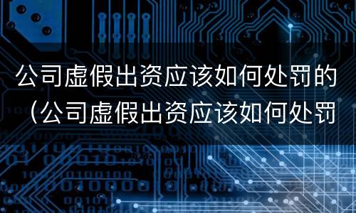 公司虚假出资应该如何处罚的（公司虚假出资应该如何处罚的案例）
