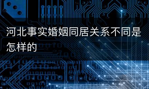 河北事实婚姻同居关系不同是怎样的