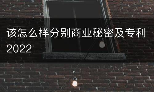 该怎么样分别商业秘密及专利2022