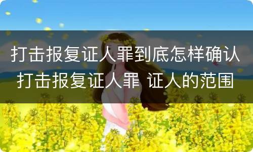 打击报复证人罪到底怎样确认 打击报复证人罪 证人的范围