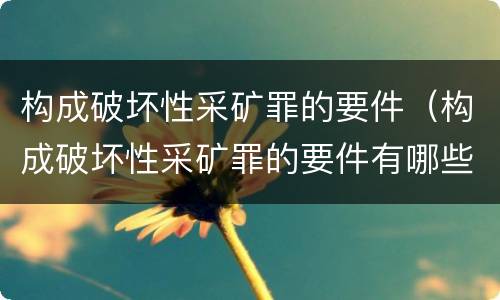 构成破坏性采矿罪的要件（构成破坏性采矿罪的要件有哪些）