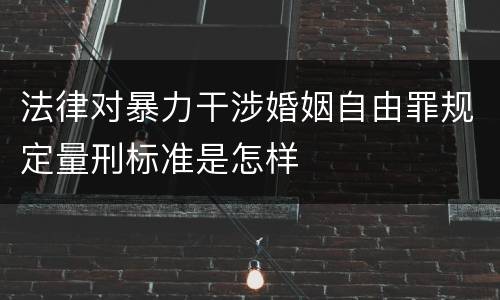 法律对暴力干涉婚姻自由罪规定量刑标准是怎样