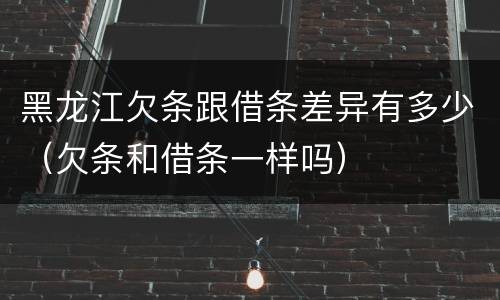 黑龙江欠条跟借条差异有多少（欠条和借条一样吗）