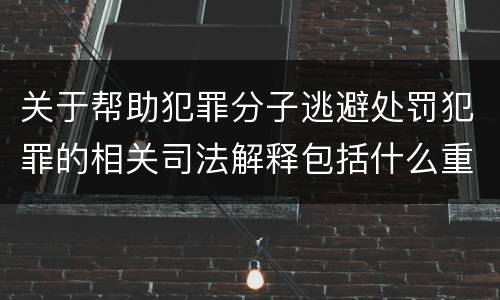 关于帮助犯罪分子逃避处罚犯罪的相关司法解释包括什么重要内容