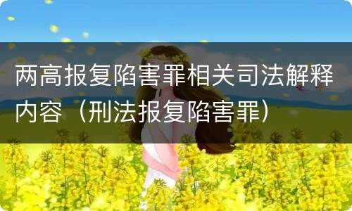 两高报复陷害罪相关司法解释内容（刑法报复陷害罪）