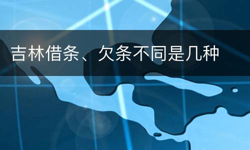 吉林借条、欠条不同是几种