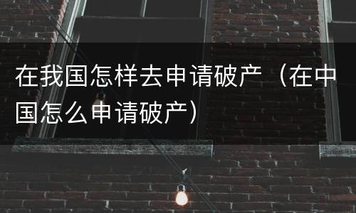 在我国怎样去申请破产（在中国怎么申请破产）