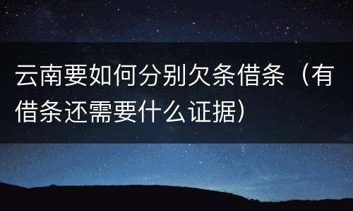 云南要如何分别欠条借条（有借条还需要什么证据）