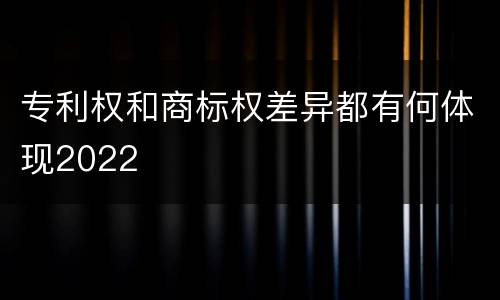 专利权和商标权差异都有何体现2022