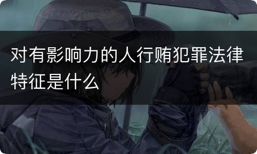 对有影响力的人行贿犯罪法律特征是什么