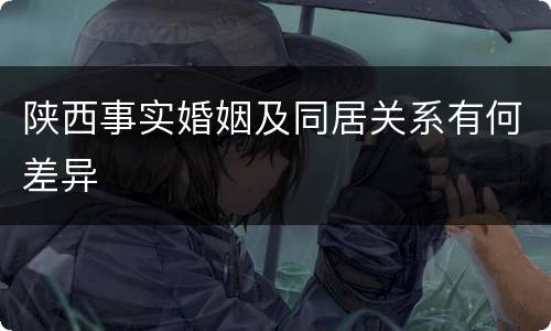 陕西事实婚姻及同居关系有何差异