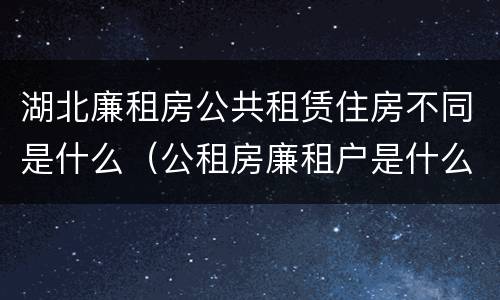 湖北廉租房公共租赁住房不同是什么（公租房廉租户是什么）