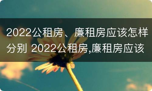 2022公租房、廉租房应该怎样分别 2022公租房,廉租房应该怎样分别申请呢