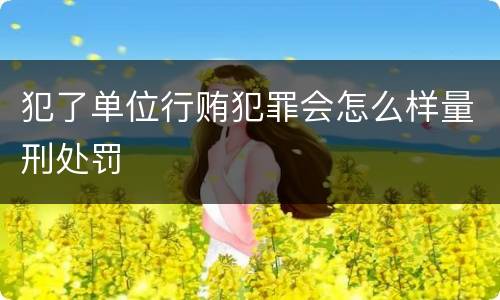 犯了单位行贿犯罪会怎么样量刑处罚