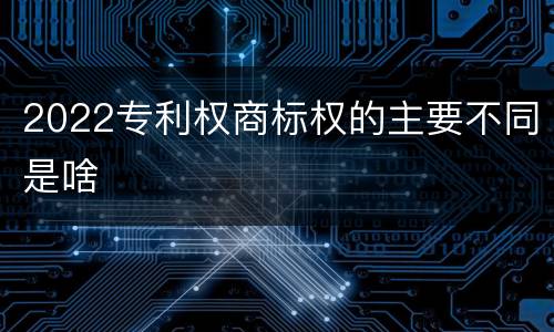 2022专利权商标权的主要不同是啥