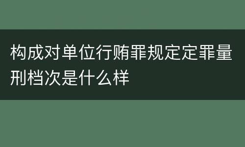 构成对单位行贿罪规定定罪量刑档次是什么样